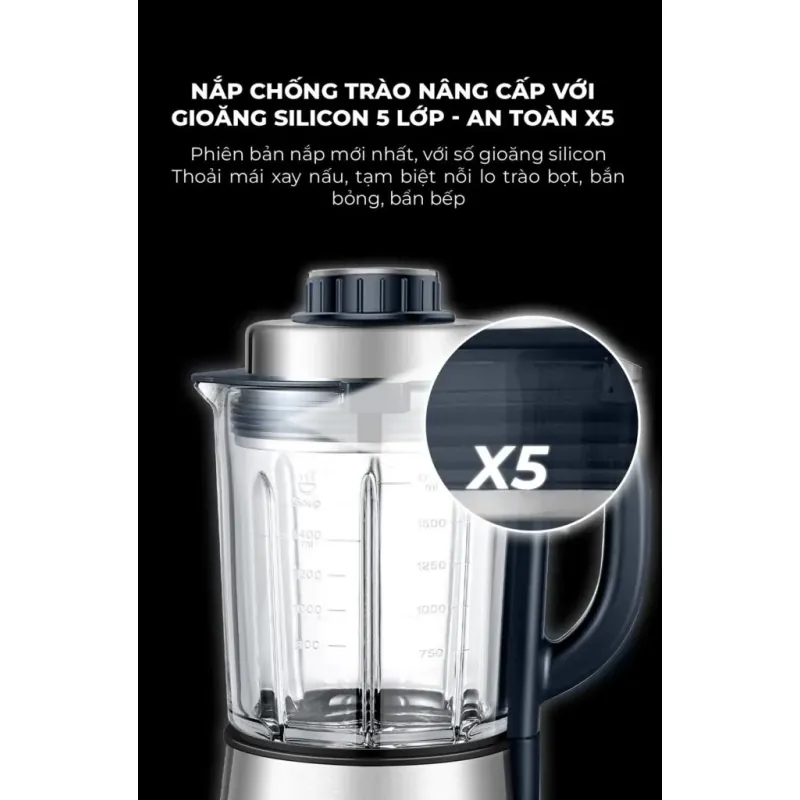 🥛 Máy làm sữa hạt UNIE V9S PRO – Xay nấu siêu êm, dung tích 1,75L 573828