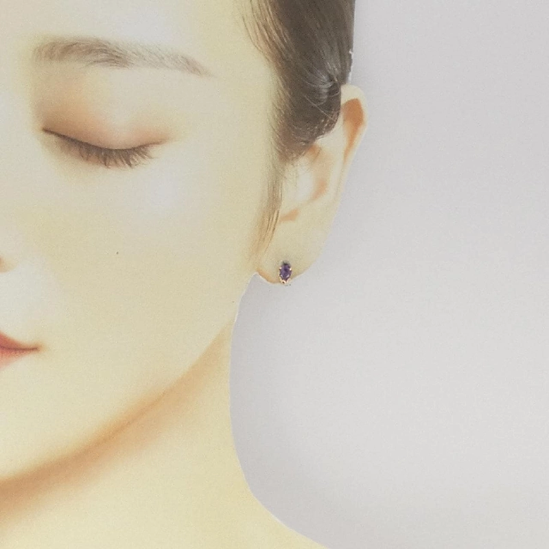 K18YG Amethyst Bông tai - Hàng hiệu Chính hãng 875220
