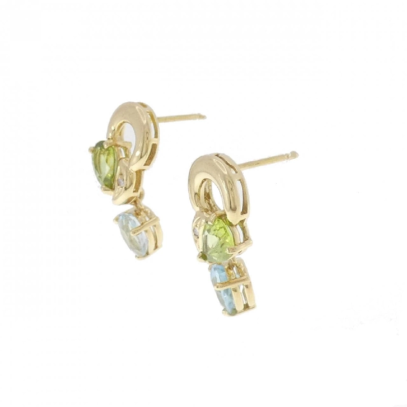 K18YG Đá màu Bông tai - Hàng hiệu Chính hãng 871931