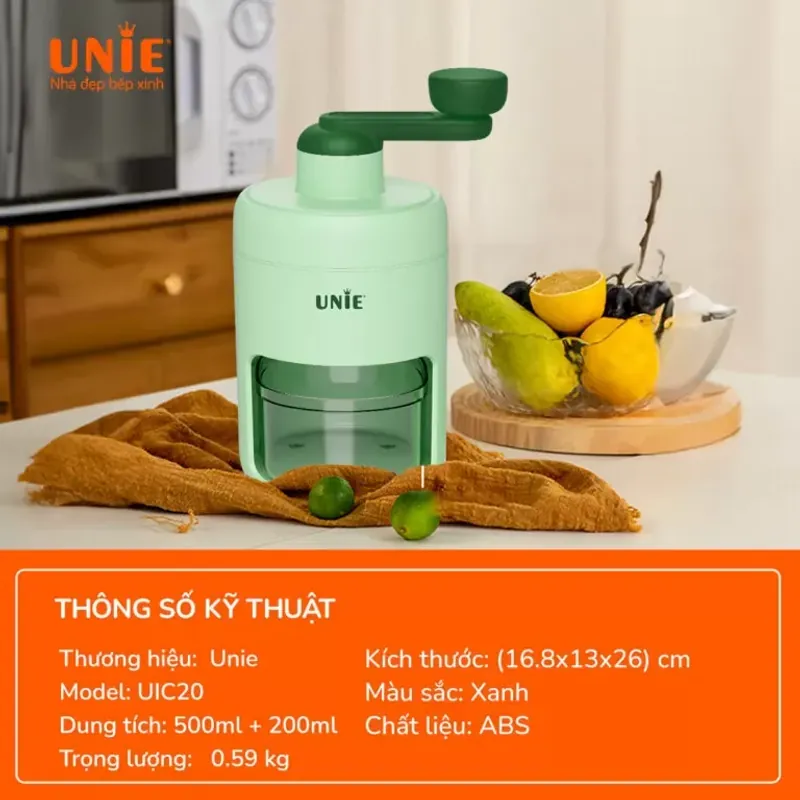 Máy bào đá mini Unie UIC20 lưỡi dao sắc bén, chất liệu nhựa ABS/ PP an toàn 1043913