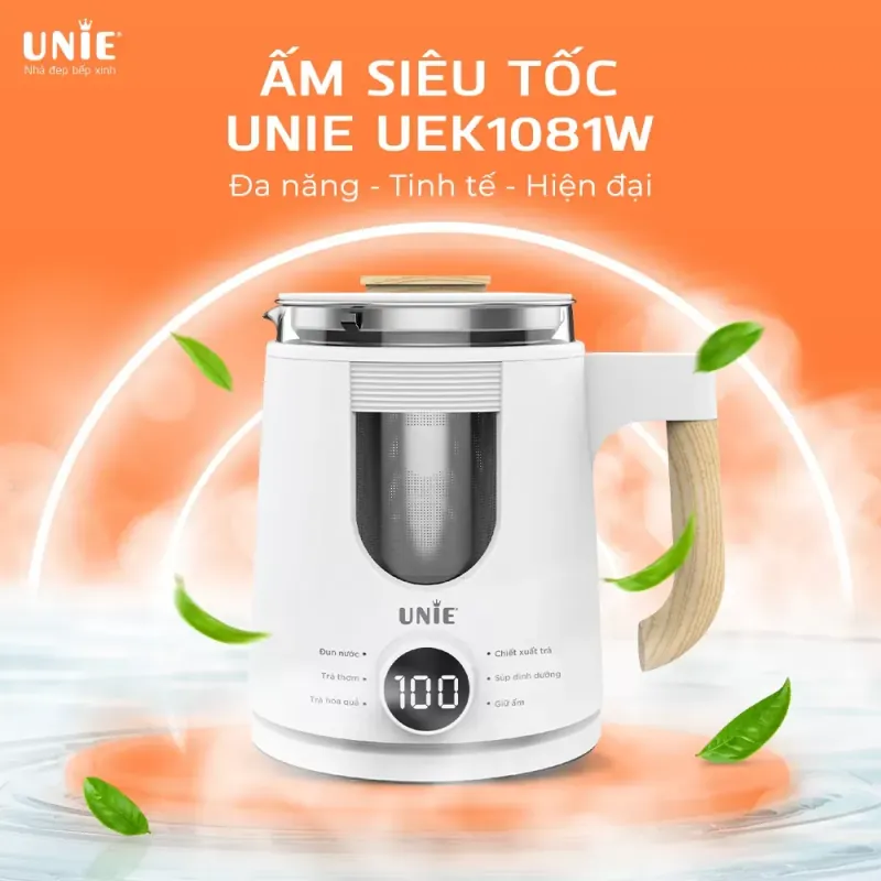 Ấm siêu tốc đa năng 6in1 UNIE UEK1081W màn hình hiển thị điện tử 792313