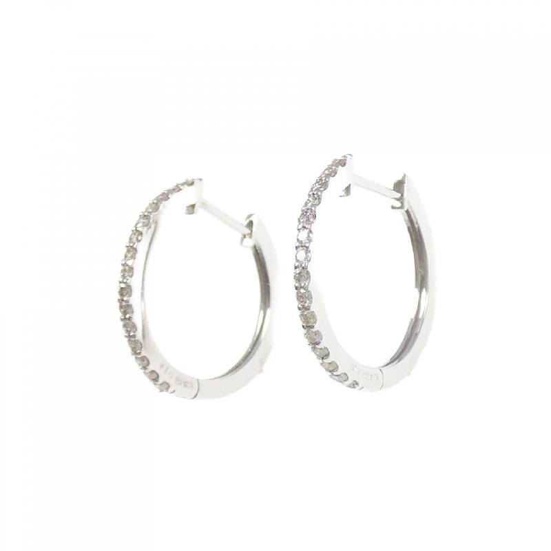 K18WG Bông tai kim cương hình vòng 0.30CT - Hàng hiệu Chính hãng 870859