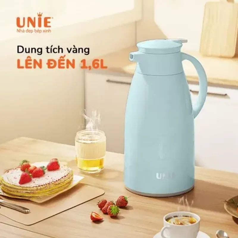 Phích giữ nhiệt UNIE UKW06 1.6L, ruột thủy tinh Borosilicate kháng khuẩn 622209