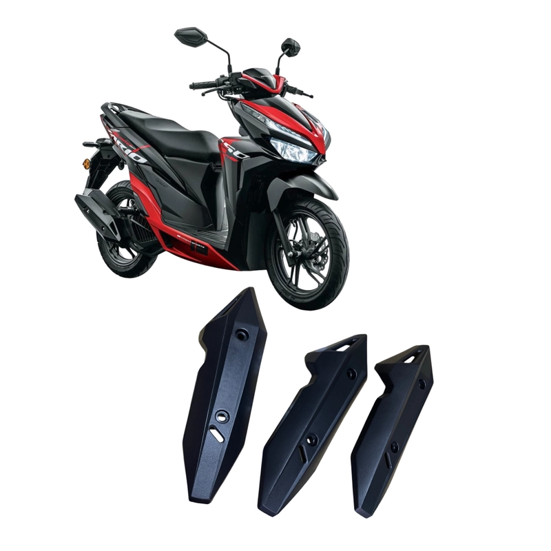 Ốp che pô cho xe Vario 2018-2025, ốp pô nhựa đen, phụ tùng thay thế 452607