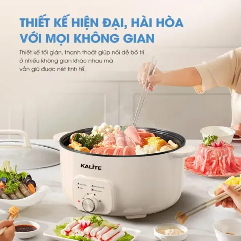 Nồi lẩu đa năng KALITE KL568 Elegant, dung tích 6L, công suất 2000W 934025