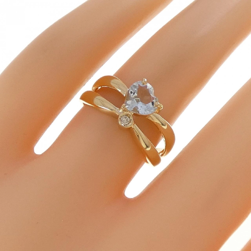 Nhẫn Aquamarine hình trái tim K18YG - Hàng hiệu Chính hãng 852349