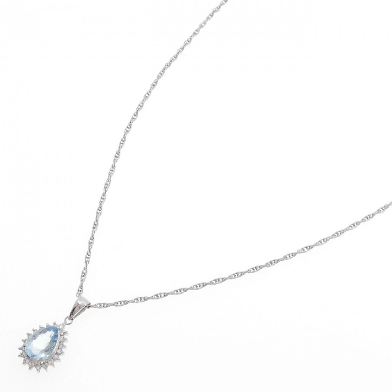 Dây chuyền aquamarine PT900/PT850 0.81CT - Hàng hiệu Authentic 861040