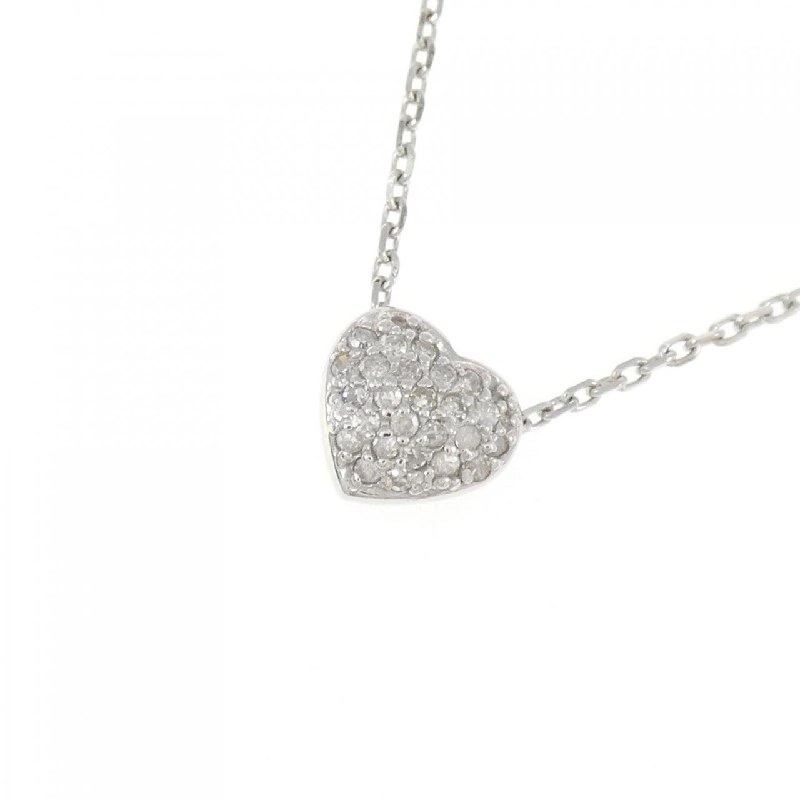 K18WG Dây chuyền kim cương hình trái tim Pavé 0.10CT - Hàng hiệu Chính hãng 861984