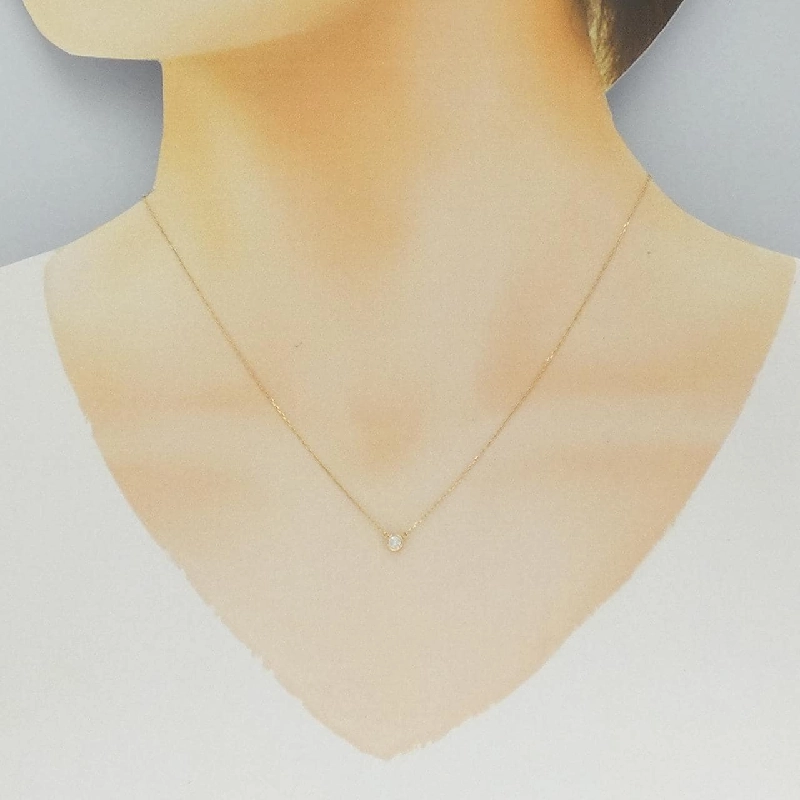 K18YG Solitaire Dây chuyền kim cương 0.085CT - Hàng hiệu Chính hãng 858209