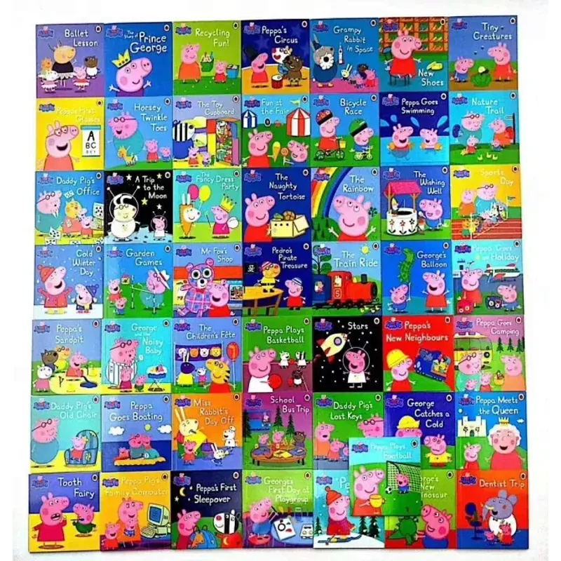 Peppa pig 50 quyển (Sách nhập) - Hộp xanh+đỏ+vàng - Tặng File Mp3 799748