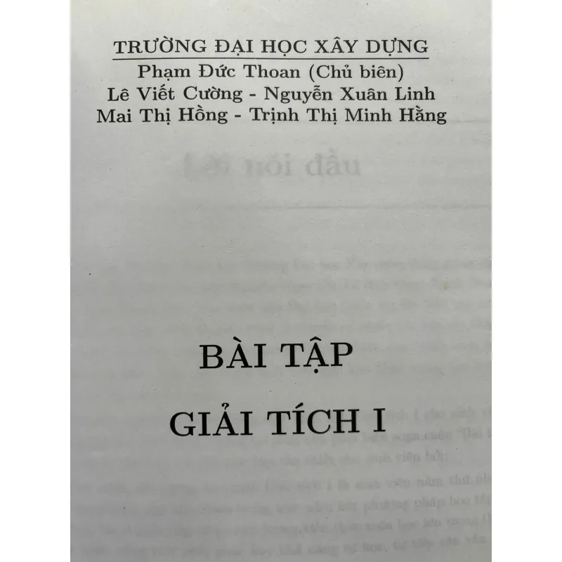 BÀI TẬP GIẢI TÍCH I 759968