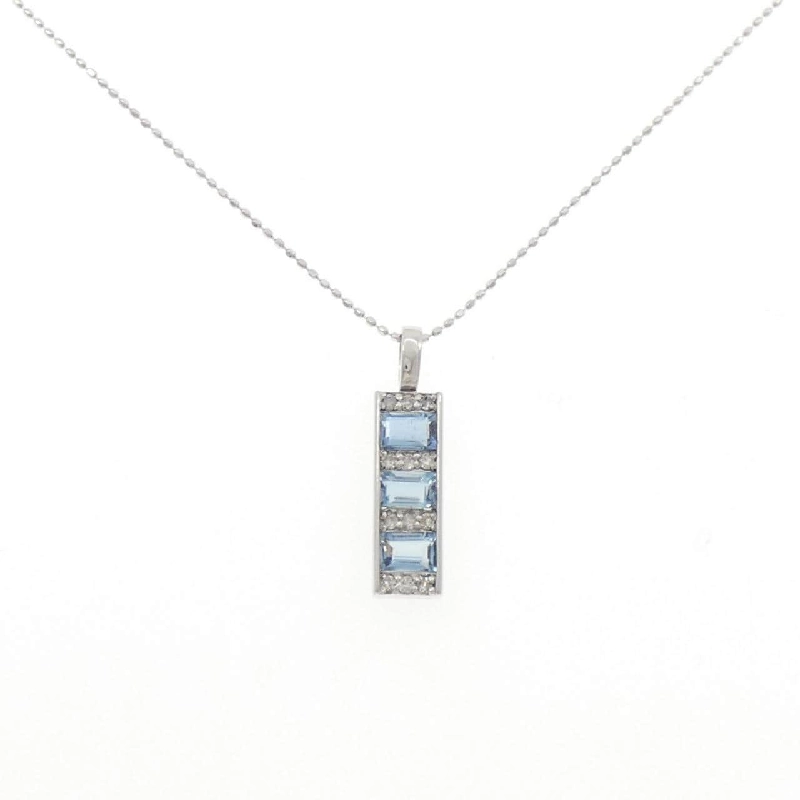 K18WG Aquamarine Necklace 0.80CT - Hàng hiệu Authentic 858279
