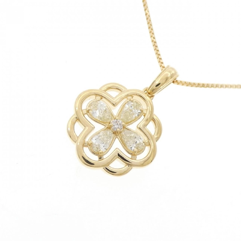 Dây chuyền kim cương hoa K18YG 0.22CT - Hàng hiệu Chính hãng 858679