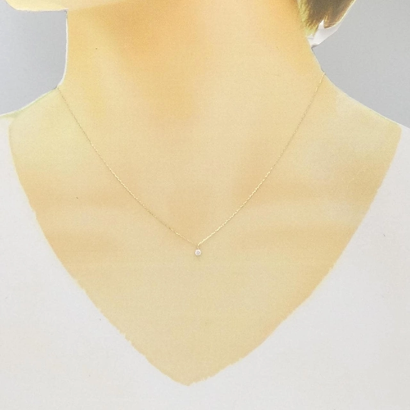 K18YG Solitaire Dây chuyền kim cương 0.05CT - Hàng hiệu Chính hãng 863669