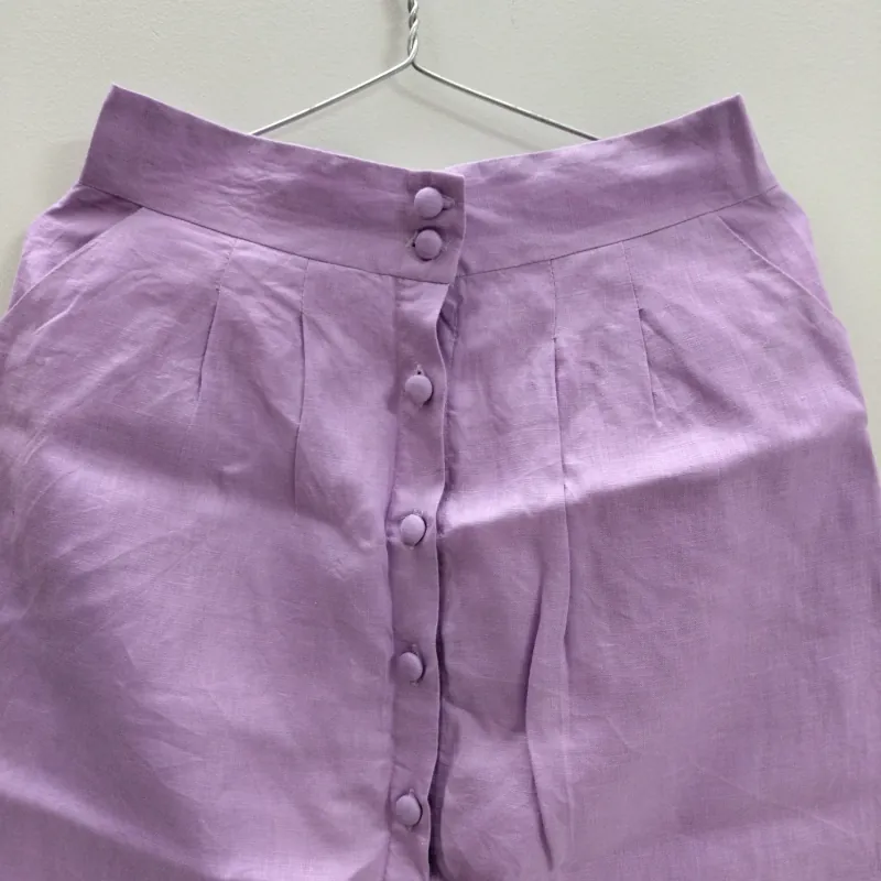 Set bộ áo và chân váy màu tímLINEN, size SM, độ mới cao 1021157