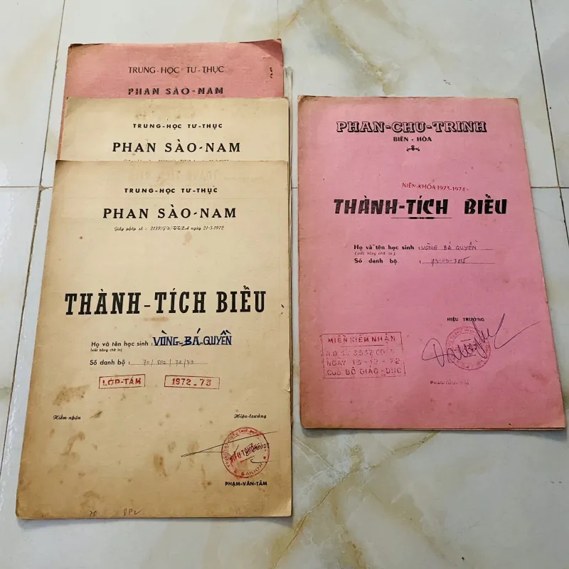 Bộ thành tích biểu xưa nam sinh Trung học tư thục Phan Sào Nam và Phan Chu Trinh Biên Hoà 1013154