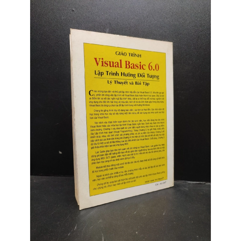 Giáo trình Visual Basic 6.0 lập trình sự kiện - cơ sở dữ liệu năm 2002 mới 70% ố vàng HCM.TN2602 khao học máy tính 923454