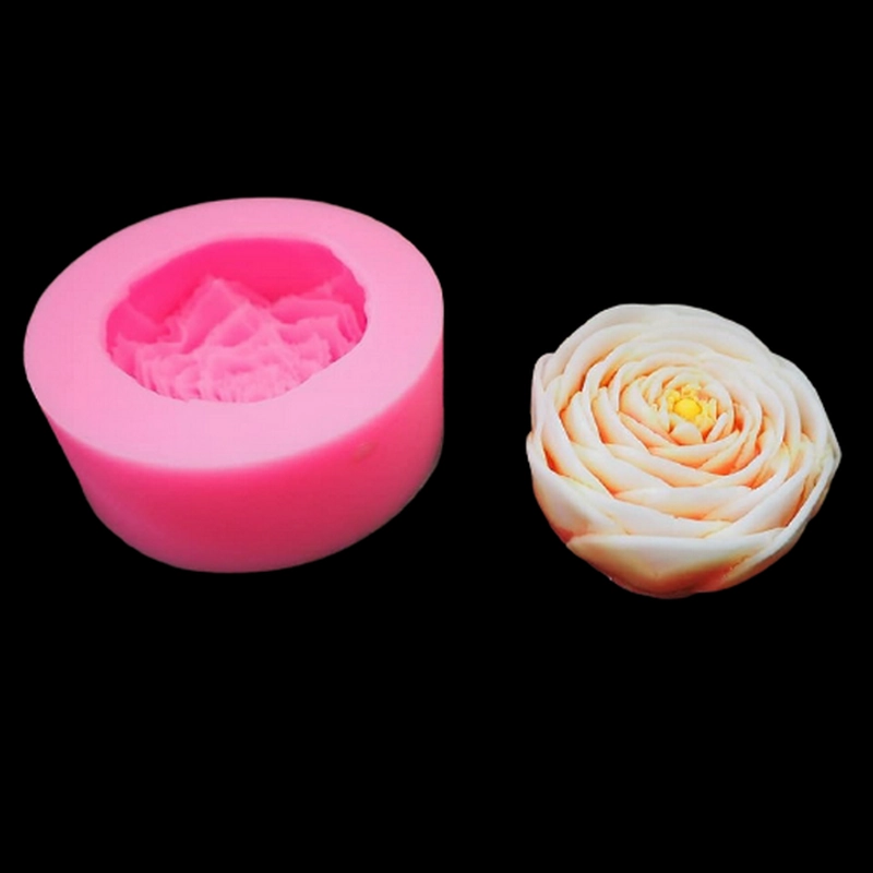 Khuôn silicon làm rau câu hoa hồng Austin cánh đều loại 7 cm - Mã số 1308 342859