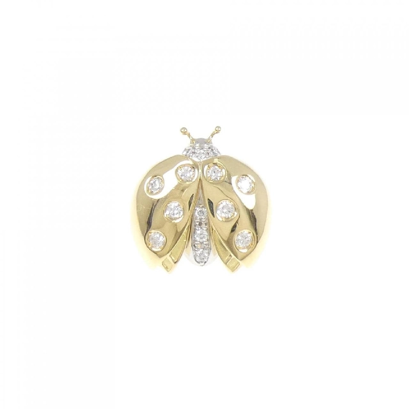 K18YG/PT900 Bọ cánh cứng Kim cương Brooch 0.25CT - Hàng hiệu Chính hãng 872576