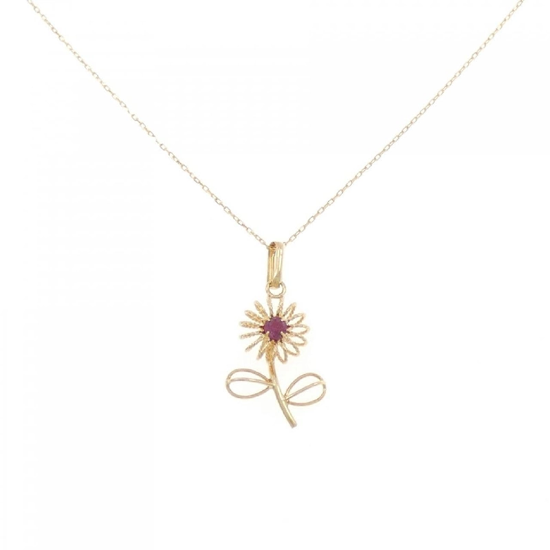 K18YG Hoa Hồng Ruby Dây Chuyền - Hàng hiệu Chính hãng 861387
