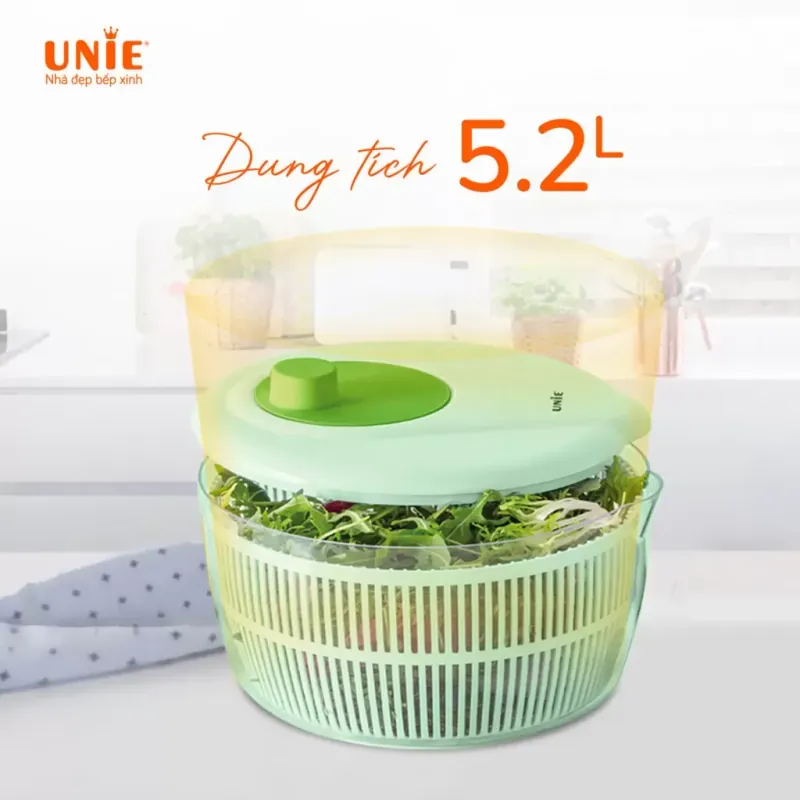 🥬🌀 UNIE US5200 – Rổ quay rau ly tâm khô nhanh chỉ vài vòng 730710