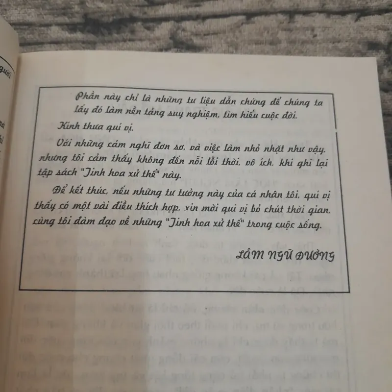 TINH HOA XỬ THẾ.  Lâm Ngữ Đường. Biên dịch Mộng Bình Sinh 732676