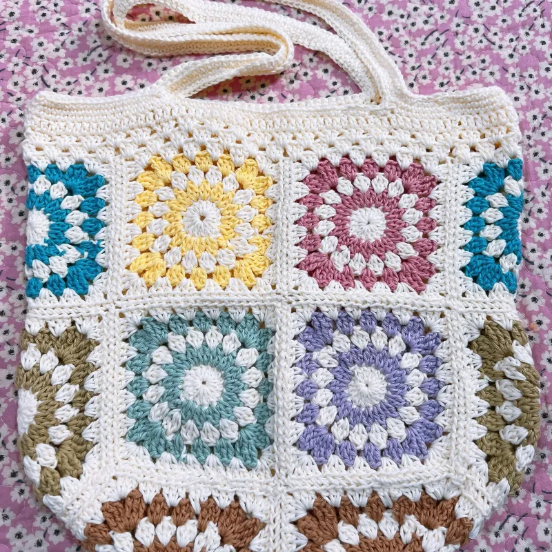 TÚI LEN MÓC TAY HOẠ TIẾT DỄ THƯƠNG - HANDMADE CROCHET BAG 763503