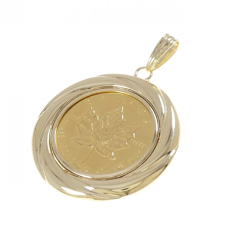 K18YG(枠) Đồng xu mặt dây chuyền - Hàng hiệu Authentic 871382