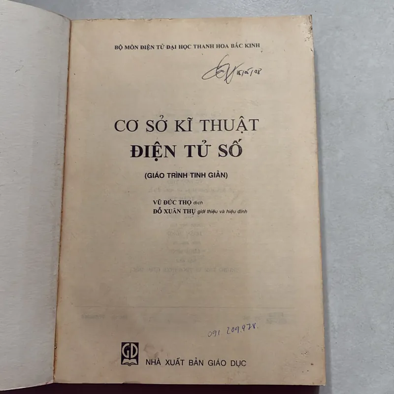 Cơ sở kỹ thuật Điện tử số - 1996s 714749