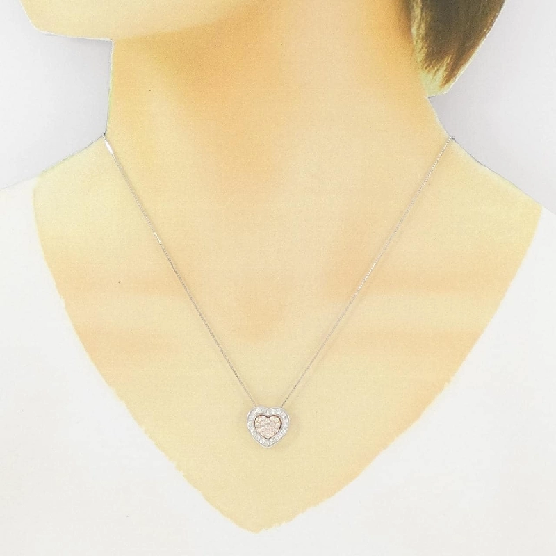 K18WG/K18PG 2WAY Dây chuyền trái tim đính đá kim cương 0.30CT - Hàng hiệu Chính hãng 862484
