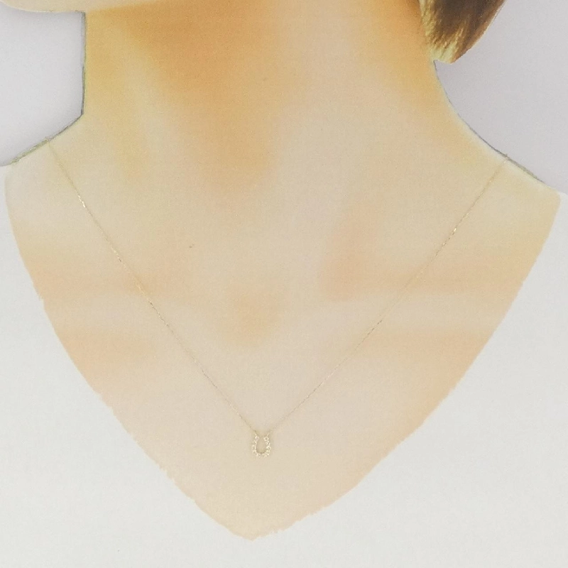 K18YG Móng ngựa Kim cương Dây chuyền 0.10CT - Hàng hiệu Chính hãng 859181