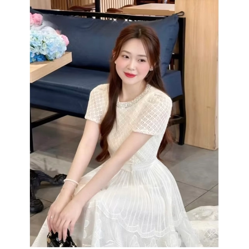 Đầm ren dáng dài đi tiệc 477006
