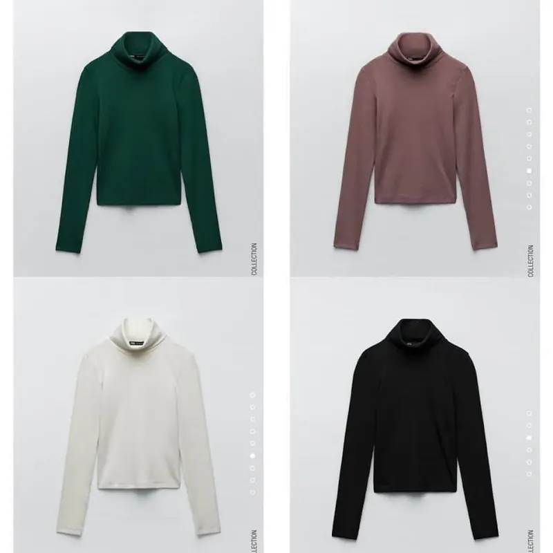Áo thun cổ lọ Zara dáng crop phù hợp dưới 48kg 974011