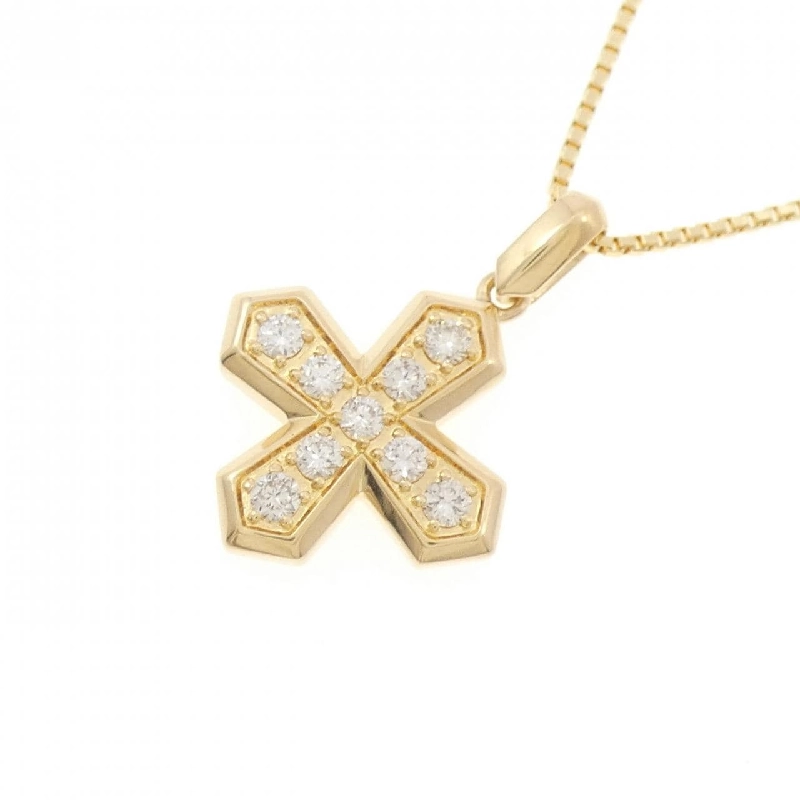 K18YG Dây chuyền kim cương hình chữ thập 0.33CT - Hàng hiệu Chính hãng 862095