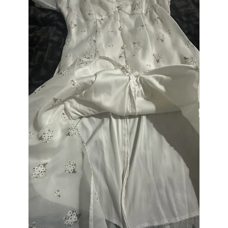 Váy voan tơ hoạ tiết hoa đính ngọc size M 728479