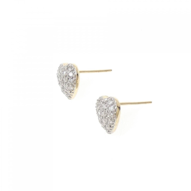 K18YG/K18WG Pave Heart Diamond Earrings - Hàng hiệu Authentic 865332