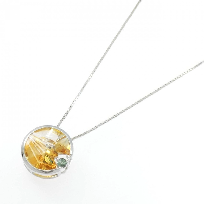 K18WG Mặt dây chuyền đá màu - Hàng hiệu Authentic 862281