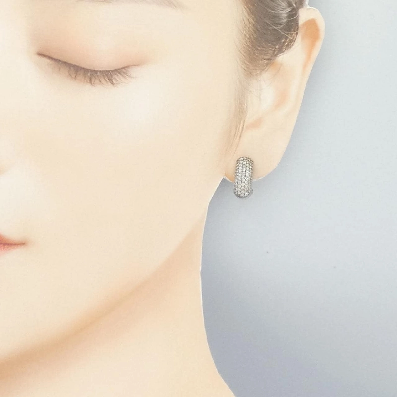 K18WG Bông tai/Khuyên tai kim cương Pavé 1.00CT - Hàng hiệu Chính hãng 866901