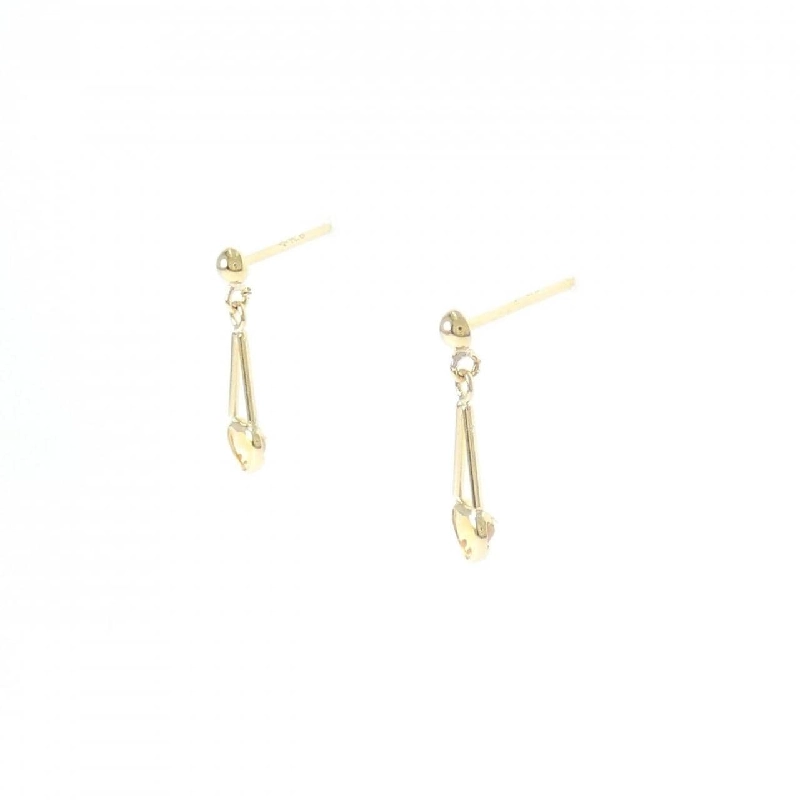 K18YG Bông tai hình trái tim Citrine - Hàng hiệu Chính hãng 868740