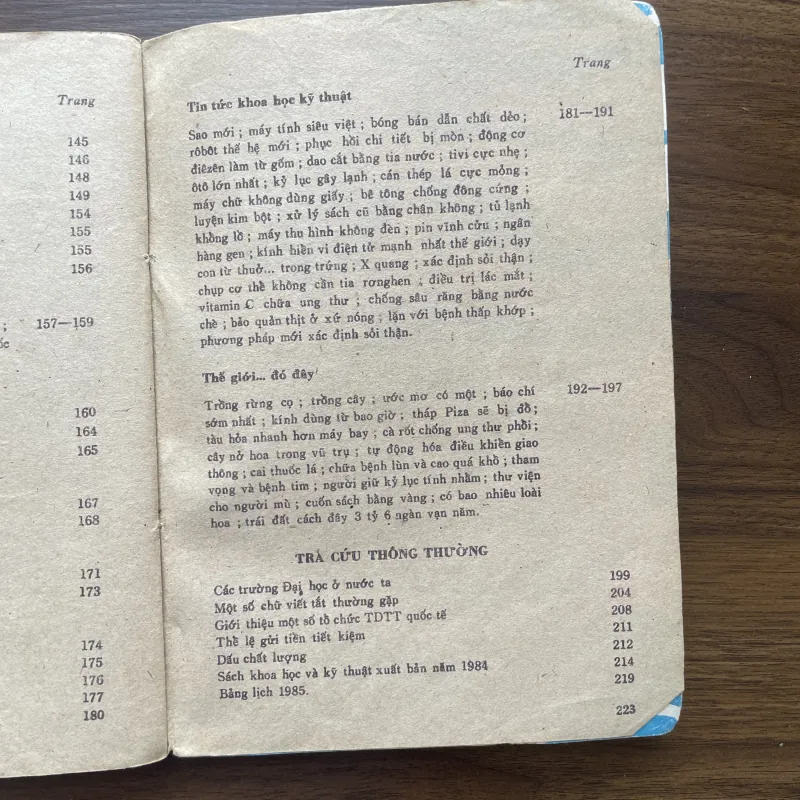 Sách lịch kiến thức phổ thông 1984 997104