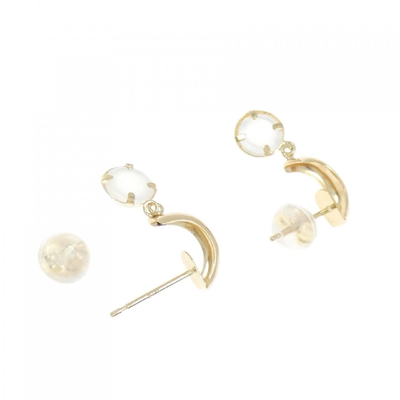 K18YG Đá mặt trăng Bông tai - Hàng hiệu Chính hãng 872921