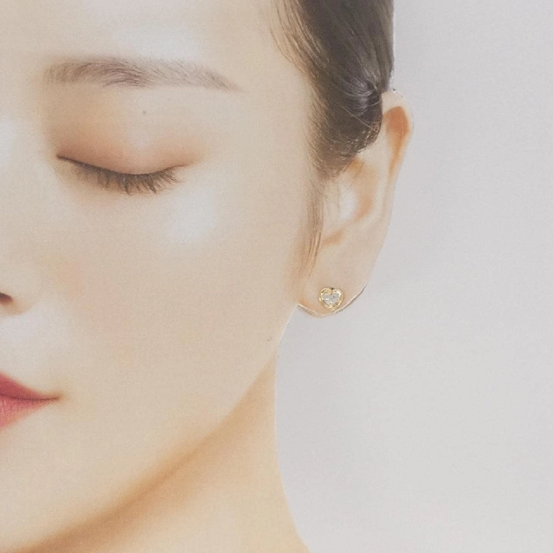 K18YG/PT900 Bông tai kim cương hình trái tim 0.03CT - Hàng hiệu Chính hãng 868701