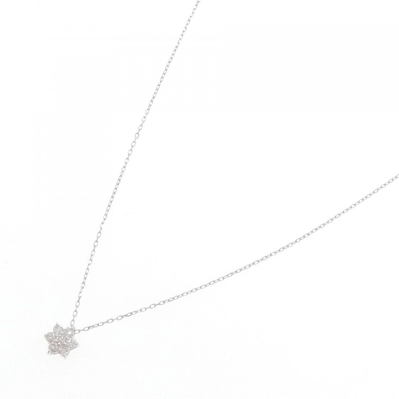 K18WG Hoa Đá Kim Cương Dây Chuyền 0.10CT - Hàng hiệu Chính hãng 861664