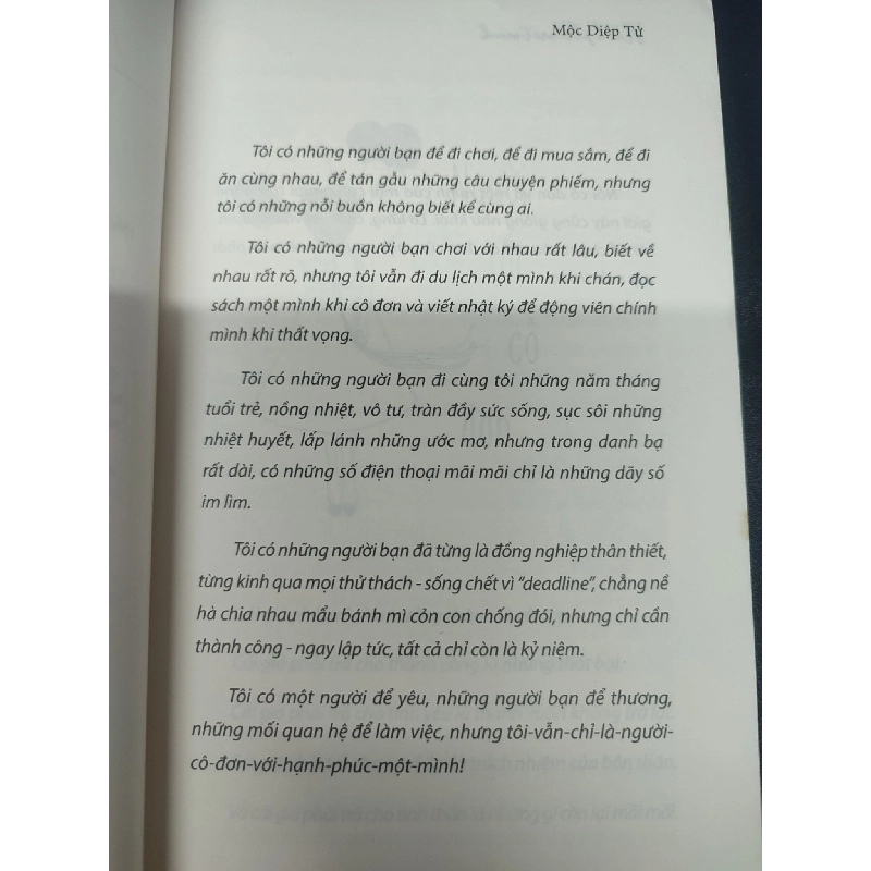 Hạnh phúc một mình Mộc Diệp Tử 2017 mới 90% ố nhẹ bẩn bìa HCM2704 văn học 914155