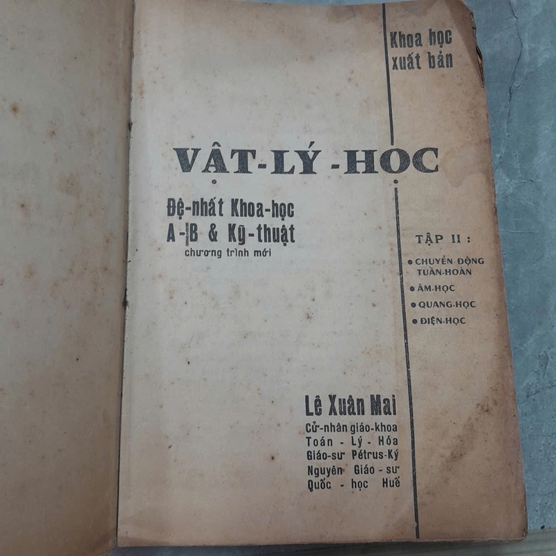 VẬT LÝ HỌC ĐỆ NHẤT A-B & KỸ THUẬT - LÊ XUÂN MAI 469806