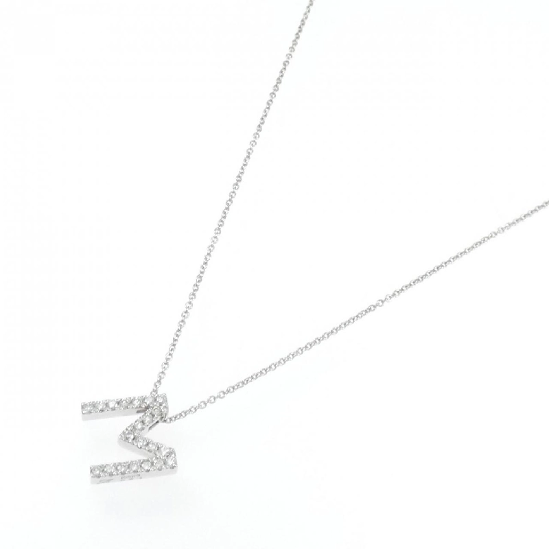 K18WG Chữ cái M Dây chuyền Kim cương 0.21CT - Hàng hiệu Chính hãng 863820