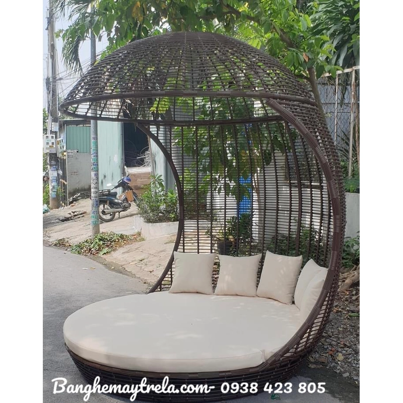 Ghế hồ bơi mây nhựa mái vòm 536866