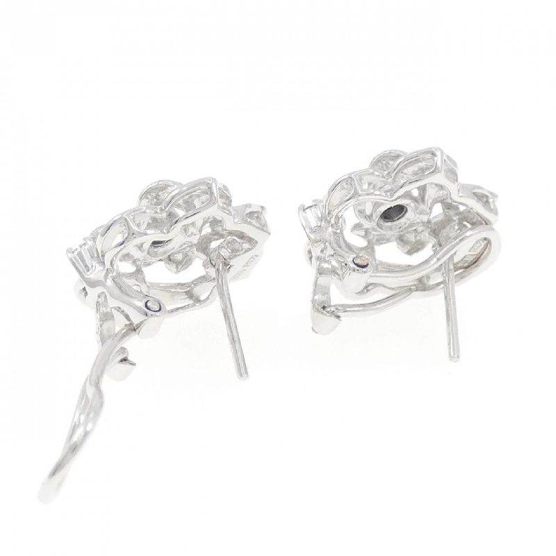 K18WG Hoa Hồng Bông Tai/Khuyên Tai Kim Cương 0.14CT - Hàng hiệu Chính hãng 869552