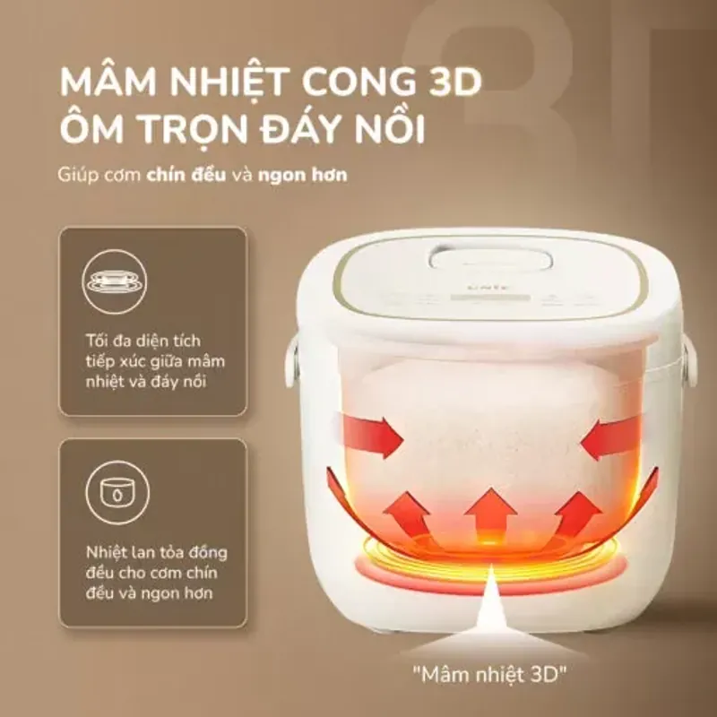 Nồi Cơm Điện Lòng Gốm Tự Nhiên UNIE URC815 574501
