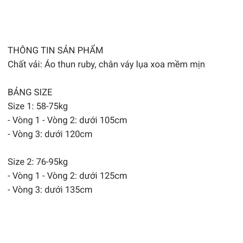 SET ÁO VÁY BIGSIZE MỎNG CO DÃN/ VÁY CÓ CHUN - SIZE 1 753629